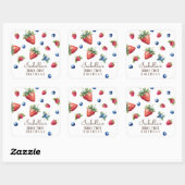 Elegante Wasserfarbe Erdbeere Berry Erstgeburt Quadratischer Aufkleber (Blatt)