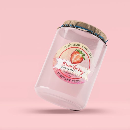 Elegante Wasserfarbe Erdbeere Jam Classic Round S Runder Aufkleber