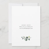 Elegante Wasserfarbe Eukalyptus Bohemisch Hochzeit Einladung (Rückseite)