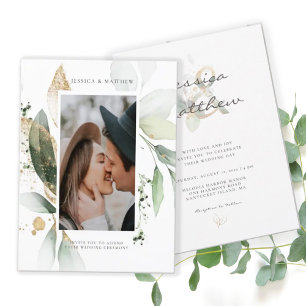 Elegante Wasserfarbe-Eukalyptus-Botanical-Hochzeit Einladung