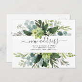 Elegante Wasserfarbe Eukalyptus Moving Ankündigung Postkarte (Vorne/Hinten)