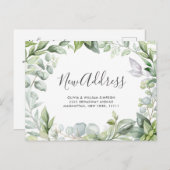 Elegante Wasserfarbe Eukalyptus Moving Ankündigung Postkarte (Vorne/Hinten)