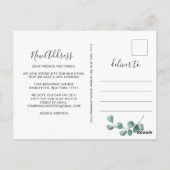 Elegante Wasserfarbe Eukalyptus Moving Ankündigung Postkarte (Rückseite)