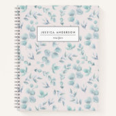 Elegante Wasserfarbe Eukalyptus Personalisiert Rez Notizblock (Vorderseite)