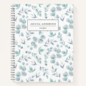 Elegante Wasserfarbe Eukalyptus Personalisiert Rez Notizblock (Vorderseite)