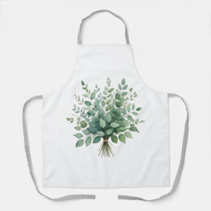 Elegante Wasserfarbe-Eukalyptus-Sträußeschürze Schürze