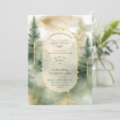 Elegante Wasserfarbe Evergreen tree Rustikale Hoch Einladung (Stehend Vorderseite)