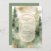 Elegante Wasserfarbe Evergreen tree Rustikale Hoch Einladung (Vorne/Hinten)