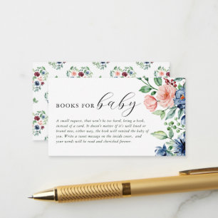 Elegante Wasserfarbe-Floral-Buch-Anfrage-Baby-Part Begleitkarte