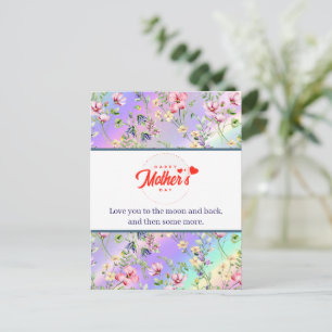 Elegante Wasserfarbe Floral Muttertag Pastell Einladungspostkarte