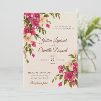 Elegante Wasserfarbe Florale Hochzeitseinladung Einladung