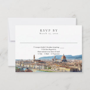 Elegante Wasserfarbe Florenz Italien Hochzeit RSVP Karte