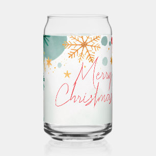 Elegante Wasserfarbe frohe Weihnachtsbläser Dosenglas