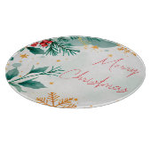 Elegante Wasserfarbe Frohe Weihnachtsgläser schnei Schneidebrett (Ecke)