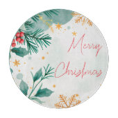 Elegante Wasserfarbe Frohe Weihnachtsgläser schnei Schneidebrett (Vorderseite)