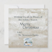Elegante Wasserfarbe Frohe Weihnachtskarte (Rückseite)