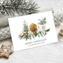 Elegante Wasserfarbe Frohe Weihnachtskomposition