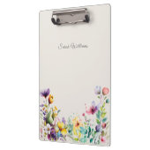 Elegante Wasserfarbe Frühlingsblumen Klemmbrett (Links)