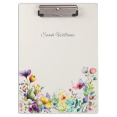 Elegante Wasserfarbe Frühlingsblumen Klemmbrett (Vorderseite)