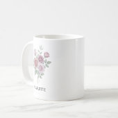 Elegante Wasserfarbe-Gartenrose-Tasse Kaffeetasse (Vorderseite Links)