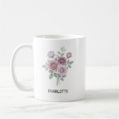 Elegante Wasserfarbe-Gartenrose-Tasse Kaffeetasse (Links)