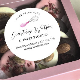 Elegante Wasserfarbe gebacken mit Liebe Catering Runder Aufkleber