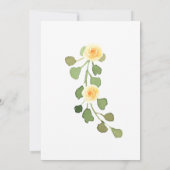 Elegante Wasserfarbe Gelbe Rose Bouquet Einladung (Rückseite)