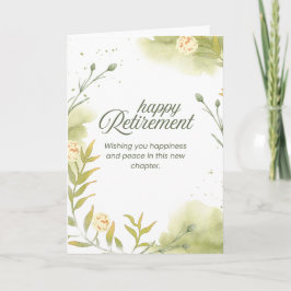 Elegante Wasserfarbe Glücklicher Ruhestand Minimal Karte