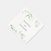 Elegante Wasserfarbe-Grün-Botanik-Hochzeit Serviette (Ecke)