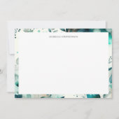 Elegante Wasserfarbe Grün Botanisch Personalisiert Dankeskarte (Vorderseite)