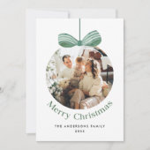 Elegante Wasserfarbe Grüne Schleife Weihnachten Fü (Vorderseite)