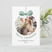 Elegante Wasserfarbe Grüne Schleife Weihnachten Fü (Stehend Vorderseite)