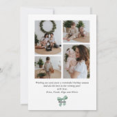 Elegante Wasserfarbe Grüne Schleife Weihnachten Fü (Rückseite)