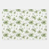 Elegante Wasserfarbe Grüne Shamrock-Muster Geschenkpapier Set (Vorderseite 2)