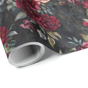 Elegante Wasserfarbe Halloween-Blumen Geschenkpapier
