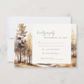 Elegante Wasserfarbe Herbst Landschaft Hochzeit RSVP Karte (Vorderseite)