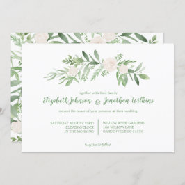 Elegante Wasserfarbe Hochzeitsfeier für Elfenbein Einladung