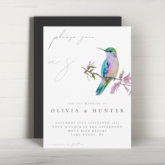 Elegante Wasserfarbe Hummingbird Einladung zur Hoc