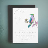 Elegante Wasserfarbe Hummingbird Einladung zur Hoc