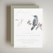 Elegante Wasserfarbe Hummingbird Einladung zur Hoc