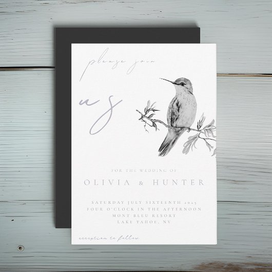Elegante Wasserfarbe Hummingbird Einladung zur Hoc