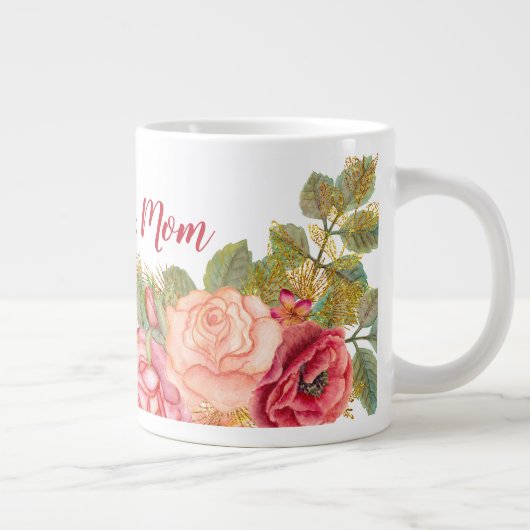 Elegante Wasserfarbe "I Liebe You Mama" Jumbo-Tasse (Rechts)