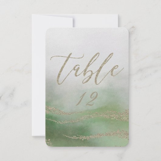 Elegante Wasserfarbe in Foliage Wedding Tischnumme Einladung (Vorderseite)