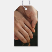 Elegante Wasserfarbe in Ocean & Gold Rettete unser Geschenkanhänger (Rückseite)