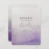 Elegante Wasserfarbe in Orchid Sie werden Bridesma Einladung (Vorne/Hinten)