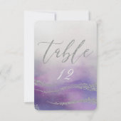 Elegante Wasserfarbe in Orchid Wedding Tischnummer (Rückseite)