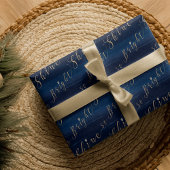 Elegante Wasserfarbe & Juwelen der Marine Shine so Geschenkpapier