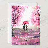 Elegante Wasserfarbe Kirschblüte Sakura Hochzeit Save The Date (Rückseite)