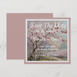 Elegante Wasserfarbe Kirschblüte Save The Date