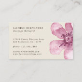 Elegante Wasserfarbe Kirsche Blossom Rosa Blüte Visitenkarte (Rückseite)